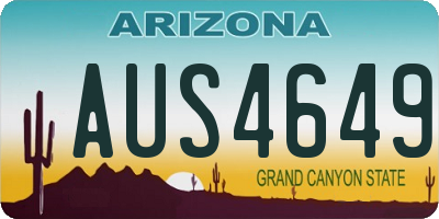 AZ license plate AUS4649