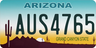 AZ license plate AUS4765