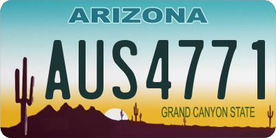 AZ license plate AUS4771