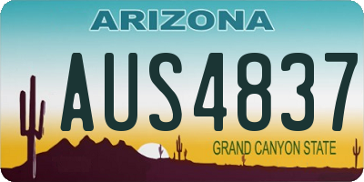 AZ license plate AUS4837