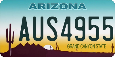 AZ license plate AUS4955
