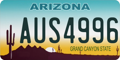 AZ license plate AUS4996