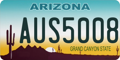 AZ license plate AUS5008