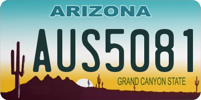 AZ license plate AUS5081