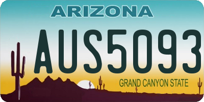 AZ license plate AUS5093