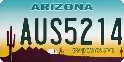 AZ license plate AUS5214