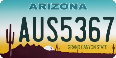 AZ license plate AUS5367