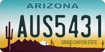 AZ license plate AUS5431