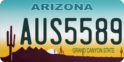 AZ license plate AUS5589