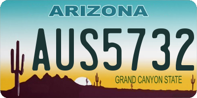 AZ license plate AUS5732