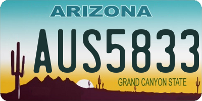 AZ license plate AUS5833