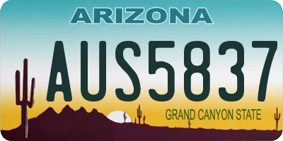 AZ license plate AUS5837