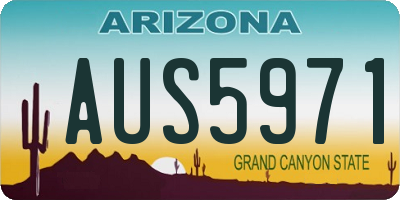 AZ license plate AUS5971