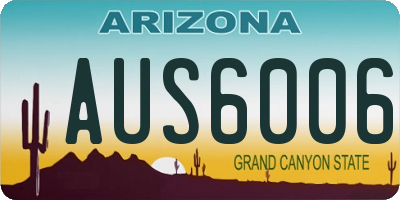 AZ license plate AUS6006