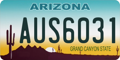 AZ license plate AUS6031