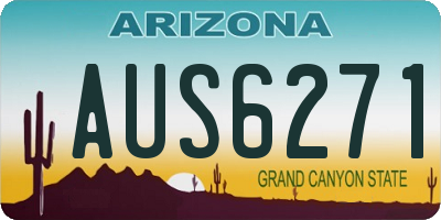 AZ license plate AUS6271