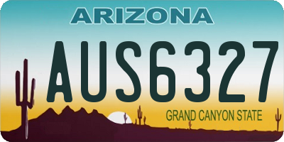 AZ license plate AUS6327