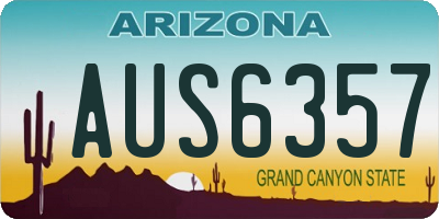 AZ license plate AUS6357