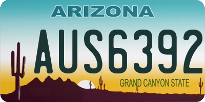 AZ license plate AUS6392