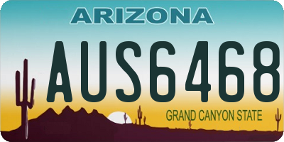 AZ license plate AUS6468