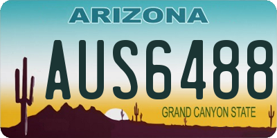 AZ license plate AUS6488