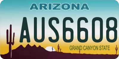AZ license plate AUS6608