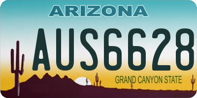 AZ license plate AUS6628