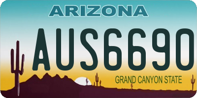 AZ license plate AUS6690