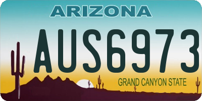 AZ license plate AUS6973