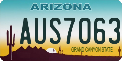 AZ license plate AUS7063