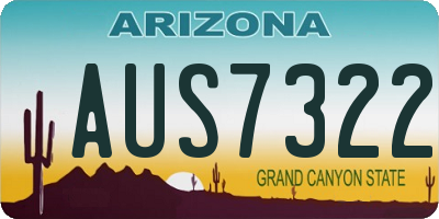 AZ license plate AUS7322