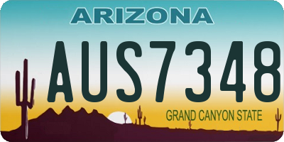 AZ license plate AUS7348