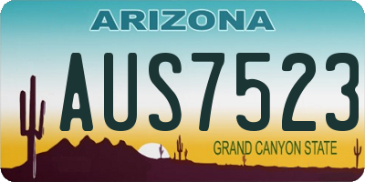 AZ license plate AUS7523