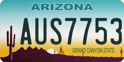 AZ license plate AUS7753