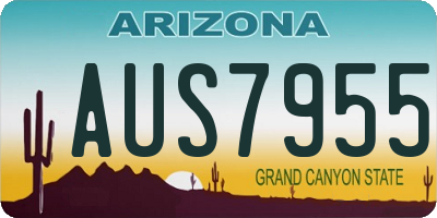 AZ license plate AUS7955