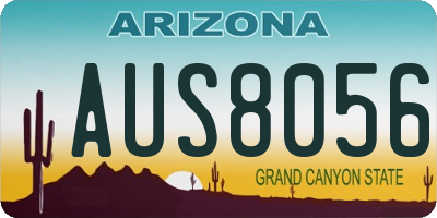 AZ license plate AUS8056