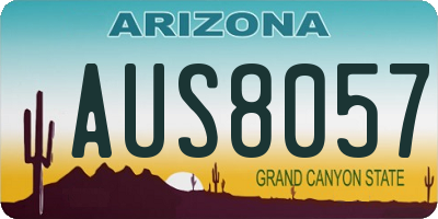 AZ license plate AUS8057