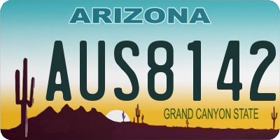 AZ license plate AUS8142