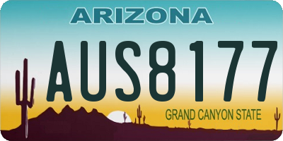 AZ license plate AUS8177