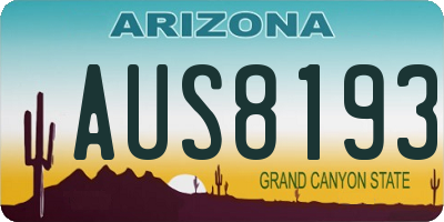 AZ license plate AUS8193