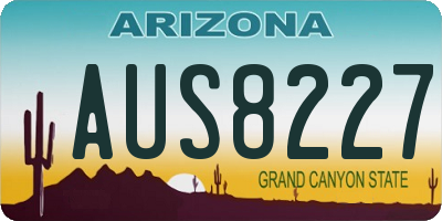 AZ license plate AUS8227