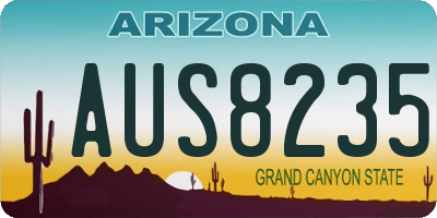 AZ license plate AUS8235