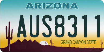 AZ license plate AUS8311