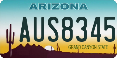 AZ license plate AUS8345
