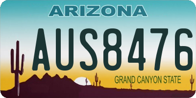 AZ license plate AUS8476