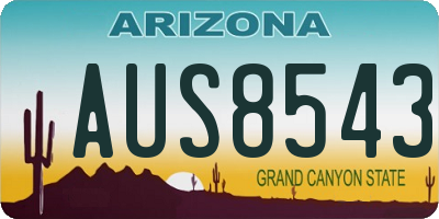 AZ license plate AUS8543