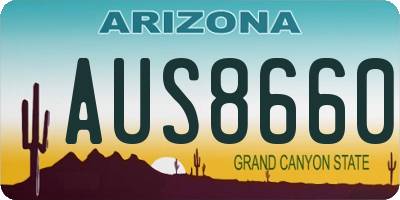 AZ license plate AUS8660