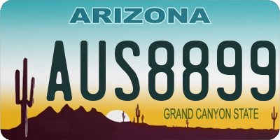 AZ license plate AUS8899