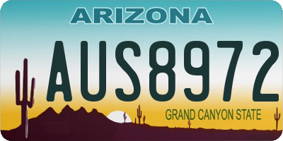 AZ license plate AUS8972