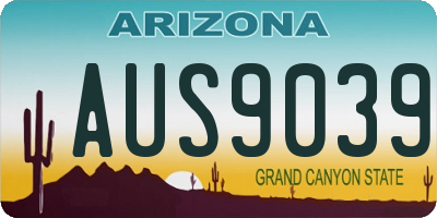 AZ license plate AUS9039